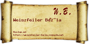 Weiszfeiler Béla névjegykártya